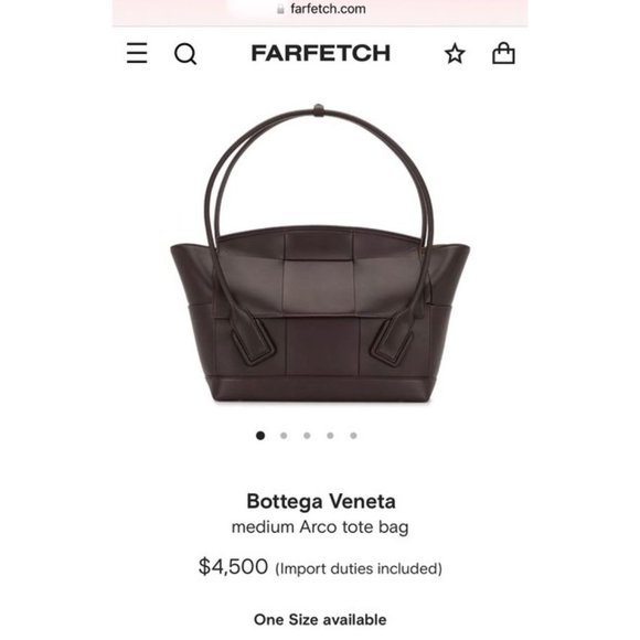 BOTTEGA VENETA Medium Arco Dark Grape Leather Tote - Picture 12 of 13